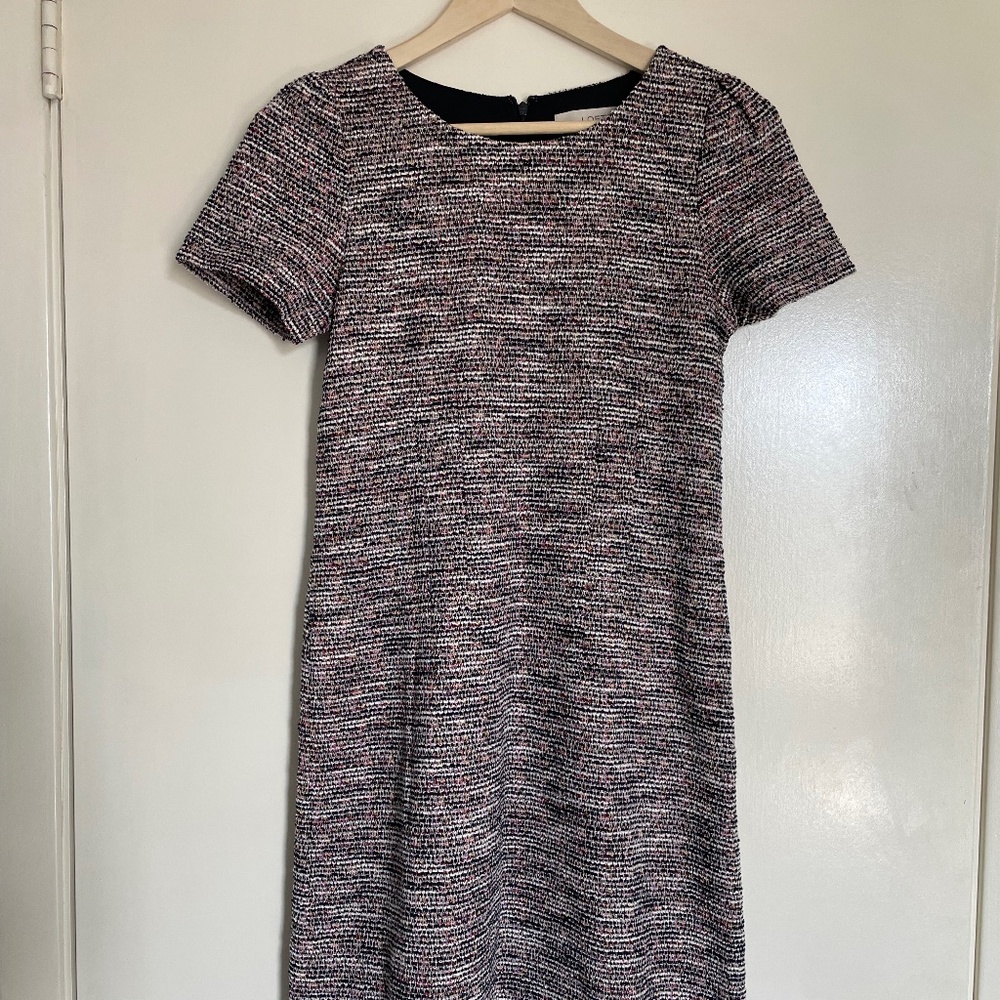 NEW WITH TAGS Loft Variegated Business Casual Dress | Size 0 | Multicolored Knit